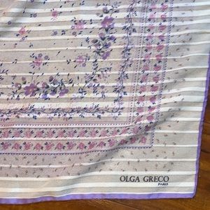 Olga Greco Paris beautiful‎ large square floral scarf